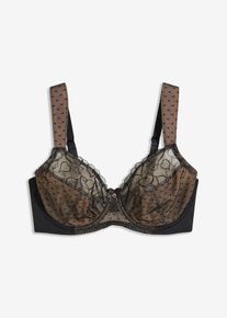Minimizer-BH med broderi - svart - storlek 95F - bonprix