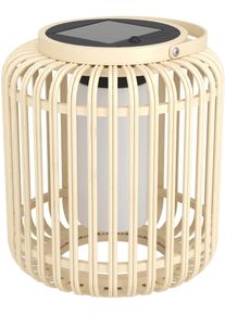 Eglo Tischleuchte "Marliano Tischlampe, Solarlampe Boho, Windlicht, Rattan, IP44, Lampe", braun, 1, &Oslash; 21cm H: 24cm, 1 Stk., Leuchten, Tischleuchte - H24 x &Oslash;21 cm - braun, schwarz - 3,3W inkl., Tischleuchte