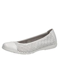 Ballerina Caprice, Damen, Gr. 38, wei&szlig;, Leder, unifarben, Schuhe Ballerina, Slipper, Bequemschuh, Schlupfschuh mit Perforation