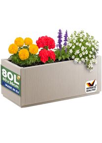 Casaria Blumentopf Ethica Kreidewei&szlig; Kunststoff 80x36x36cm