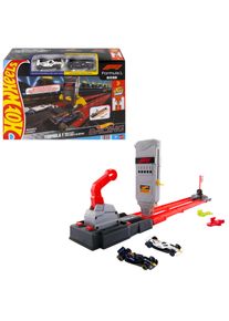 Hotwheels Autorennbahn HOT WHEELS "Racing Formel-1-Startaufstellung-Trackset", bunt, Autorennbahnen, KinderT:100cm, Kunststoff, Metall, Autorennbahn, mit 2 Die-Cast-F1-Autos im Ma&szlig;stab 1:64, T:100cm