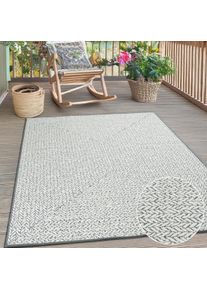 Teppich OTTO HOME "Matts Wende-Teppich in Strick-Optik auch f&uuml;r Balkon und Terrasse", grau, B:160cm H:5mm L:220cm, Polypropylen, Teppiche, Teppich, In- und Outdoor geeignet, Wetterfest & UV-best&auml;ndig