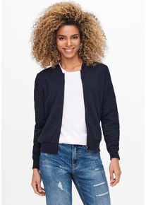 Sweatjacke Only "ONLJOYCE L/S BOMBER SWT NOOS", Damen, Gr. XS, night sky, Sweatware;Steppware, Obermaterial: 100% Polyester, regular fit h&uuml;ftlang, Rundhals, Rippb&uuml;ndchen, Sweatjacken Sweatjacke, Polyester, regular fit