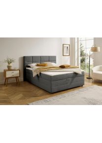 Boxbett OTTO HOME "Fillmore inkl. Bettkasten, Liegefl&auml;che 140 und 180x200 cm", grau, B:154cm L:210cm, Komplettbetten, Boxbett, inkl. Topper, erh&auml;ltlich in verschiedenen Farben