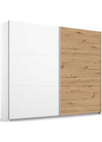 Schwebet&uuml;renschrank Rauch "AURELIO Kleiderschrank Garderobe", wei&szlig; (alpinwei&szlig;, eiche artisan), B:218cm H:210cm T:59cm, Holzwerkstoff, Schr&auml;nke, Schwebet&uuml;renschrank, 3 verschiedene Ausstattungsvarianten Griffe aus Metall MADE IN GERMANY