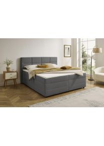 Boxbett OTTO HOME "Fillmore inkl. Bettkasten, Liegefl&auml;che 140 und 180x200 cm", grau, B:194cm L:210cm, Komplettbetten, Boxbett, inkl. Topper, erh&auml;ltlich in verschiedenen Farben