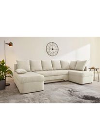 Jockenh&ouml;fer Wohnlandschaft JOCKENH&Ouml;FER GRUPPE "U-Form, B: 260 cm", beige 485, 07, B:260cm T:85cm, Korpus: 100% Polyester;Kissen: 100% Polyester, Sofas, Wohnlandschaft, mit Bettfunktion & Bettkasten