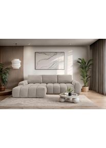 Ecksofa OTTO HOME "AZITA L-Form, 270 cm - OTTO. Verl&auml;ssliche Qualit&auml;t.", beige (taupe), B:270cm H:84cm T:166,5cm, 100% Polyester, Sofas, Ecksofa, wahlweise als Schlafsofa m. Bettkasten, Bubble-Optik