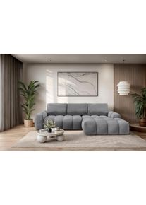 Ecksofa OTTO HOME "AZITA L-Form, 270 cm - OTTO. Verl&auml;ssliche Qualit&auml;t.", grau, B:270cm H:84cm T:166,5cm, 100% Polyester, Sofas, Ecksofa, wahlweise als Schlafsofa m. Bettkasten, Bubble-Optik