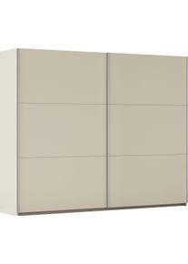 Schwebet&uuml;renschrank Rauch "AURELIO Kleiderschrank Garderobe", beige (beige (champagner)), B:261cm H:210cm T:59cm, Holzwerkstoff, Schr&auml;nke, Schwebet&uuml;renschrank, 3 verschiedene Ausstattungsvarianten Griffe aus Metall MADE IN GERMANY