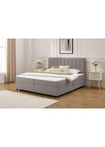 Boxbett OTTO HOME "Haileyy inkl. Bettkasten und Topper, Liegefl&auml;che 180x200cm", grau, B:182cm L:210cm, Komplettbetten, Boxbett, erh&auml;ltlich in der Gr&ouml;&szlig;e 180x200 cm, inkl. Aufbauvideo