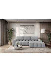 Ecksofa OTTO HOME "AZITA L-Form, 270 cm - OTTO. Verl&auml;ssliche Qualit&auml;t.", grau, B:270cm H:84cm T:166,5cm, 100% Polyester, Sofas, Ecksofa, wahlweise als Schlafsofa m. Bettkasten, Bubble-Optik