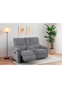 2-Sitzer Home Affaire "ODILON, 2er-Kinosofa, TV-Sessel, Mulitmedia-Sofa, Struktur, USB A/C", grau (anthrazit), B:181cm T:91cm, Sofas, 2-Sitzer, Relaxfunktion manuell u. elektrisch, Getr&auml;nkehalter, Staufach