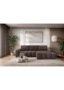Ecksofa OTTO HOME "AZITA L-Form, 270 cm - OTTO. Verl&auml;ssliche Qualit&auml;t.", braun, B:270cm H:84cm T:166,5cm, 100% Polyester, Sofas, Ecksofa, wahlweise als Schlafsofa m. Bettkasten, Bubble-Optik