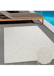 Teppich OTTO HOME "Matts Wende-Teppich in Strick-Optik auch f&uuml;r Balkon und Terrasse", beige, B:80cm H:5mm L:150cm, Polypropylen, Teppiche, Teppich, In- und Outdoor geeignet, Wetterfest & UV-best&auml;ndig