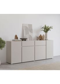 Sideboard OTTO HOME "Metric,Breite 195 cm, grifflose Kommode 4 T&uuml;ren/2 Schubk&auml;sten", kaschmir, B:195cm H:78,3cm T:40cm, Sideboards, Sideboard, Schubladenschrank mit viel Stauraum, Einlegeb&ouml;den verstellbar, Topseller