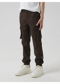 Cargohose name it "NKMRYAN &ndash; f&uuml;r Jungen mit verstellbarem Bund und Stretchkomfort", M&auml;dchen, Gr. 176, N-Gr, delicioso, Twill, Obermaterial: 98% Baumwolle, 2% Elasthan, unifarben, regular fit kn&ouml;chellang, Hosen Cargohose, unifarben, casual, regular fit, Twill