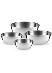 Sch&uuml;ssel WMF "Set Gourmet (&Oslash; 16/18/22/24 cm), 360 Sch&uuml;ttrand, tropffreies Ausgie&szlig;en", silber (edelstahlfarben), Edelstahl, Sch&uuml;sseln, Sch&uuml;ssel, vielseitig, stapelbar, platzsparende Aufbewahrung, Topseller