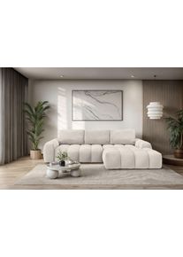 Ecksofa OTTO HOME "AZITA L-Form, 270 cm - OTTO. Verl&auml;ssliche Qualit&auml;t.", beige, B:270cm H:84cm T:166,5cm, 100% Polyester, Sofas, Ecksofa, wahlweise als Schlafsofa m. Bettkasten, Bubble-Optik
