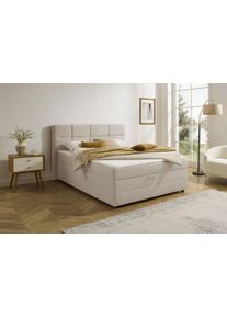 Boxbett OTTO HOME "Fillmore inkl. Bettkasten, Liegefl&auml;che 140 und 180x200 cm", beige, B:154cm L:210cm, Komplettbetten, Boxbett, inkl. Topper, erh&auml;ltlich in verschiedenen Farben