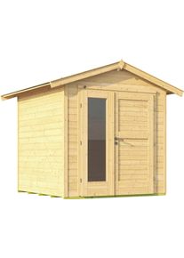Gartenhaus Weka "224 A", beige (naturbelassen), Fu&szlig;boden im Gartenhaus, ohne Dacheindeckung, Massivholz, Gartenh&auml;user, Gartenhaus