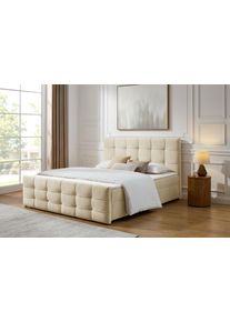 Boxbett OTTO HOME "Lilienne inkl. Bettkasten und Topper, Liegefl&auml;che 180x200cm", beige, B:182cm L:219cm, Komplettbetten, Boxbett, erh&auml;ltlich in der Gr&ouml;&szlig;e 180x200 cm
