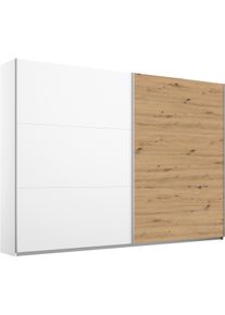 Schwebet&uuml;renschrank Rauch "AURELIO Kleiderschrank Garderobe", wei&szlig; (alpinwei&szlig;, eiche artisan), B:261cm H:210cm T:59cm, Holzwerkstoff, Schr&auml;nke, Schwebet&uuml;renschrank, 3 verschiedene Ausstattungsvarianten Griffe aus Metall MADE IN GERMANY