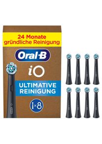 Aufsteckb&uuml;rsten Oral-B "iO Ultimative Reinigung", schwarz, Zahnb&uuml;rstenk&ouml;pfe, 8 Stk., Aufsteckb&uuml;rsten, Original Aufsteckb&uuml;rsten f&uuml;r elektrische Oral-B iO Zahnb&uuml;rsten