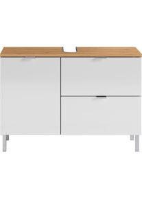 Waschbeckenunterschrank Germania "GW-Mauresa", wei&szlig; (granson, eiche, nachbildung, wei&szlig; hochglanz), B:80cm H:56cm T:34cm, Schr&auml;nke, Waschbeckenunterschrank, in 2 Breiten, mit Schublade (+ Klappe), Soft-Close, Made in Germany