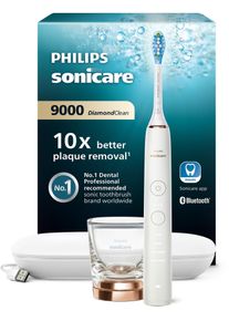 Elektrische Zahnb&uuml;rste PHILIPS SONICARE "DiamondClean 9000 HX9911", rosa (ros&eacute;goldfarben), Elektrozahnb&uuml;rstenB:17,4cm H:25,2cm T:11,1cm, Kunststoff, Elektrische Zahnb&uuml;rste, mit Schalltechnologie, Ladeglass, USB-Reiseetui, B:17,4cm H:25,2cm T:11,1cm