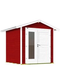 Gartenhaus Weka "224 A", rot (rot, wei&szlig;), Fu&szlig;boden im Gartenhaus, ohne Dacheindeckung, Massivholz, Gartenh&auml;user, Gartenhaus