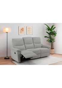 3-Sitzer Home Affaire "ODILON, Sofa 167 cm, Federkern, Struktur-Bezug", grau (hellgrau), B:207cm T:91cm, Sofas, 3-Sitzer, 105-150 Relax- und Liegeposition manuell/elektrisch, USB A/C