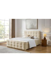 Boxbett OTTO HOME "Lilienne inkl. Bettkasten und Topper, Liegefl&auml;che 180x200cm", beige, B:162cm L:219cm, Komplettbetten, Boxbett, erh&auml;ltlich in der Gr&ouml;&szlig;e 180x200 cm