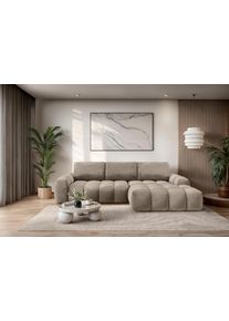 Ecksofa OTTO HOME "AZITA L-Form, 270 cm - OTTO. Verl&auml;ssliche Qualit&auml;t.", beige (taupe), B:270cm H:84cm T:166,5cm, 100% Polyester, Sofas, Ecksofa, wahlweise als Schlafsofa m. Bettkasten, Bubble-Optik