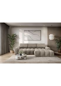 Ecksofa OTTO HOME "AZITA L-Form, 270 cm - OTTO. Verl&auml;ssliche Qualit&auml;t.", beige (taupe), B:270cm H:84cm T:166,5cm, 100% Polyester, Sofas, Ecksofa, wahlweise als Schlafsofa m. Bettkasten, Bubble-Optik
