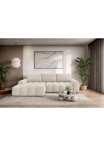 Ecksofa OTTO HOME "AZITA L-Form, 270 cm - OTTO. Verl&auml;ssliche Qualit&auml;t.", beige, B:270cm H:84cm T:166,5cm, 100% Polyester, Sofas, Ecksofa, wahlweise als Schlafsofa m. Bettkasten, Bubble-Optik
