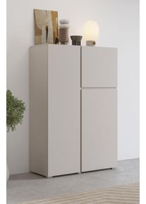Highboard OTTO HOME "Metric,Breite 92cm, moderne grifflose Hochkommode 3 T&uuml;ren,Highboard", kaschmir, B:92cm H:139cm T:40cm, Sideboards, Highboard, Hochschrank mit viel Stauraum, Einlegeb&ouml;den verstellbar, T&uuml;rkommode