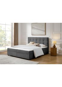 Boxbett OTTO HOME "Tommes inkl. Bettkasten und Topper, Liegefl&auml;che 180x200cm", grau (anthrazit), B:182cm L:210cm, Komplettbetten, Boxbett, erh&auml;ltlich in der Gr&ouml;&szlig;e 180x200 cm, inkl. Aufbauvideo