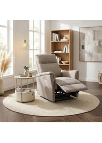 Relaxsessel Home Affaire "FINNARA, Relaxsessel, TV-Sessel, elelektrische Relaxfunktion, USB A/C", taupe, B:74cm H:103cm T:89cm, 100% POLYESTER, Sessel, Relaxsessel, Liegefunktion 105-135, Federkern