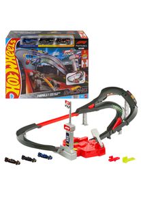 Hotwheels Autorennbahn HOT WHEELS "Racing Formel-1-Rennstrecke-Trackset", bunt, Autorennbahnen, Kinder, Kunststoff, Metall, Autorennbahn, mit 3 Die-Cast-Spielzeugautos im Ma&szlig;stab 1:64