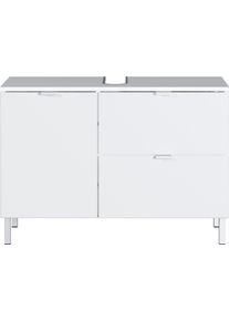Waschbeckenunterschrank Germania "GW-Mauresa", wei&szlig; (wei&szlig;, wei&szlig; hochglanz), B:80cm H:56cm T:34cm, Schr&auml;nke, Waschbeckenunterschrank, in 2 Breiten, mit Schublade (+ Klappe), Soft-Close, Made in Germany