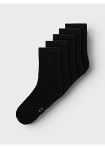 Freizeitsocken name it "NKNSOCK 5P SOLID NOOS", Jungen, Gr. 28 (30), schwarz, Baumwollmischung, unifarben, Socken Freizeitsocken