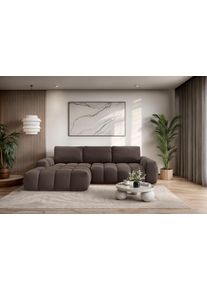 Ecksofa OTTO HOME "AZITA L-Form, 270 cm - OTTO. Verl&auml;ssliche Qualit&auml;t.", braun, B:270cm H:84cm T:166,5cm, 100% Polyester, Sofas, Ecksofa, wahlweise als Schlafsofa m. Bettkasten, Bubble-Optik