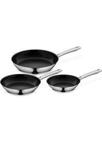 Pfannen-Set WMF "Inspiration, Pfannenset Induktion, herausragende Antihaftversiegelung", silber (polierter edelstahl), Pfannen, Pfannen-Set, TransTherm-Allherdboden spart Energie, geeignet f&uuml;r alle Herdarten