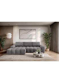 Ecksofa OTTO HOME "AZITA L-Form, 270 cm - OTTO. Verl&auml;ssliche Qualit&auml;t.", grau (dunkelgrau), B:270cm H:84cm T:166,5cm, 100% Polyester, Sofas, Ecksofa, wahlweise als Schlafsofa m. Bettkasten, Bubble-Optik
