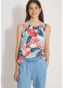Blusentop Cecil, Damen, Gr. XS (36), light alabaster wei&szlig;, Web, Obermaterial: 86% Viskose, 14% Nylon, bedruckt, h&uuml;ftlang, Rundhals, Blusen Blusentop, allover-Print, Sommertop, Viskosemix