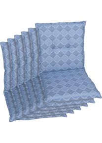 Sitzauflage GO-DE, blau, B:50cm T:100cm, Baumwolle, Polyester, Polsterauflagen, Sitzauflage, f&uuml;r Niederlehner