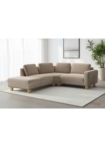 Sit & More Ecksofa SIT & MORE "Concept", taupe, B:223cm H:84cm T:251cm, 100% Polyester, Sofas, Ecksofa, Modernes Sofa in drei Fu&szlig;farben zur Auswahl