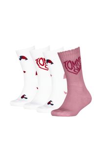 Socken Tommy Hilfiger, M&auml;dchen, Gr. 27-30, rosa (pink, wei&szlig;), Obermaterial: 70% Baumwolle, 27% Polyamid, 3% sonstige Fasern, Socken Socken