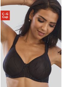 Minimizer-BH NUANCE BY LASCANA, Damen, Gr. 80, Cup G, schwarz, Microtouch, Obermaterial: 85% Polyamid, 15% Elasthan, BHs Minimizer-BH, mit B&uuml;gel & breiten, gef&uuml;tterten Tr&auml;gern &ndash; ideal f&uuml;r gro&szlig;e Gr&ouml;&szlig;en